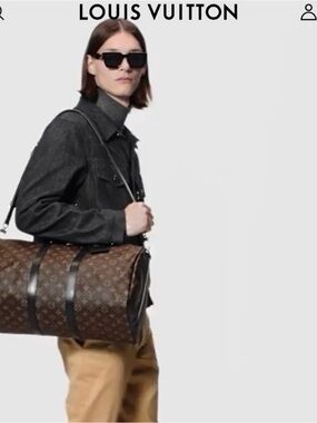 Louis Vuitton Monogram Canvas Duffle bag with Black Trim size 55